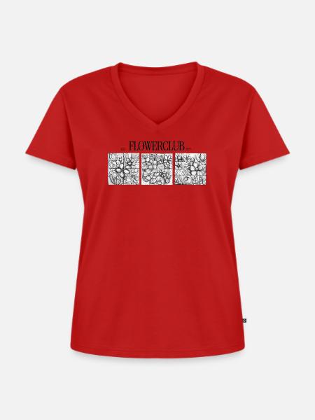 Blumenraster - Frauen Premium Bio T-Shirt mit V-Ausschnitt - Rot