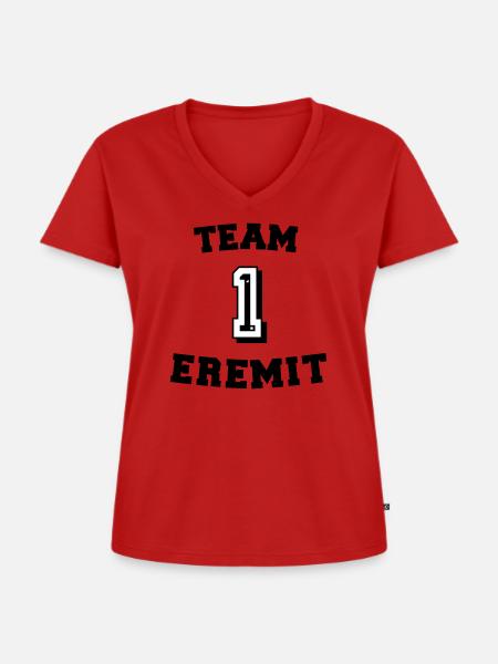 Team Eremit - Frauen Premium Bio T-Shirt mit V-Ausschnitt - Rot