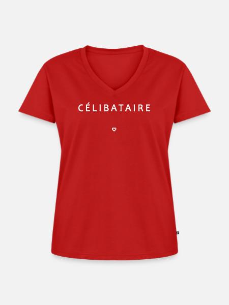 Junggeselle - Frauen Premium Bio T-Shirt mit V-Ausschnitt - Rot