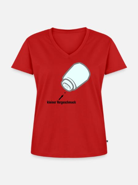 kleiner Vorgeschmack - Frauen Premium Bio T-Shirt mit V-Ausschnitt - Rot