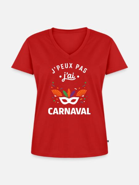 Karneval - Frauen Premium Bio T-Shirt mit V-Ausschnitt - Rot