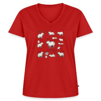 Parade de croquis de capybara - T-shirt encolure en V Premium bio Femme - rouge - Devant - AI Model Female 172 dark (172cm)