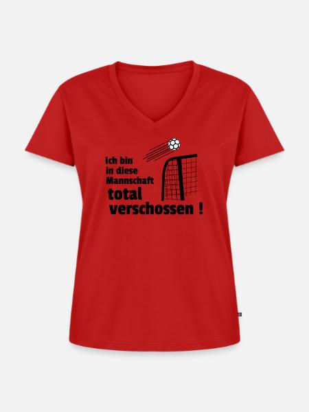 total verschossen - Frauen Premium Bio T-Shirt mit V-Ausschnitt - Rot