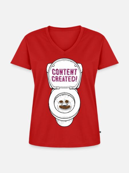Content Creator - Frauen Premium Bio T-Shirt mit V-Ausschnitt - Rot