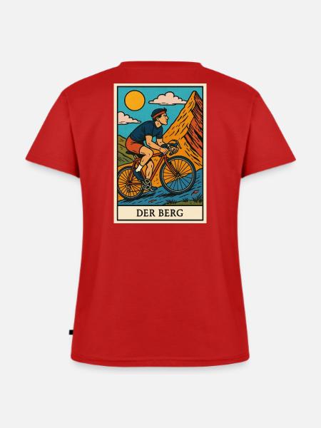 Radfahrer illustration - Frauen Premium Bio T-Shirt mit V-Ausschnitt - Rot