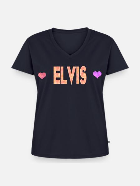 Elvis - Frauen Premium Bio T-Shirt mit V-Ausschnitt - Navy