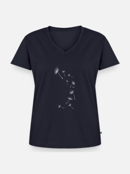 Pusteblume Design 1 - Frauen Premium Bio T-Shirt mit V-Ausschnitt - Navy