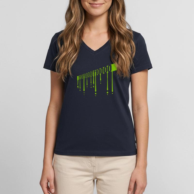 Binary Code Program Language Women's Premium Organic V-neck T-shirt