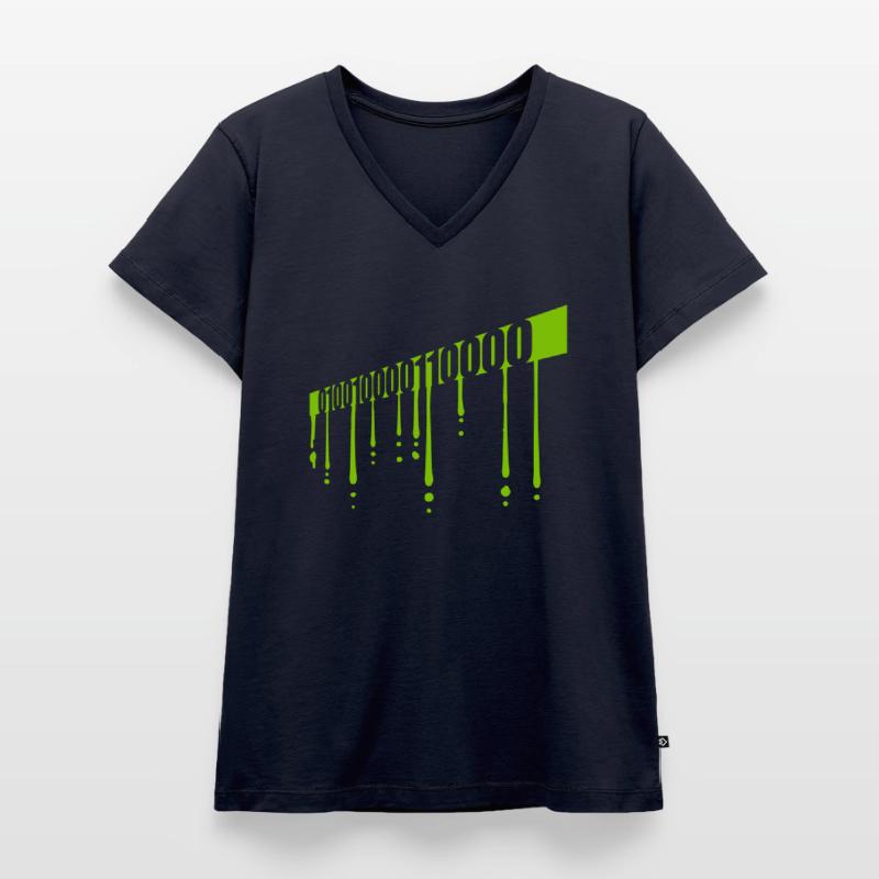 Binary Code Program Language Women's Premium Organic V-neck T-shirt