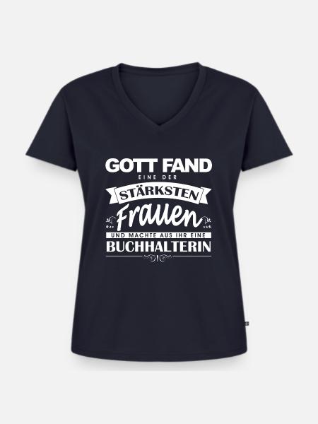 Buchhalterin - Frauen Premium Bio T-Shirt mit V-Ausschnitt - Navy