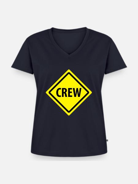 crew roadsign - Frauen Premium Bio T-Shirt mit V-Ausschnitt - Navy