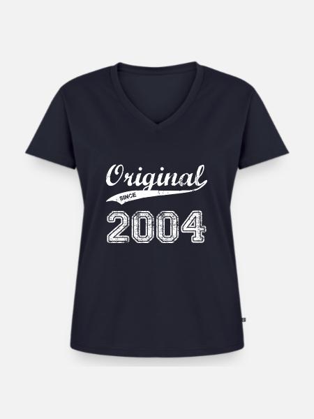 2004 - Frauen Premium Bio T-Shirt mit V-Ausschnitt - Navy