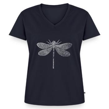 Libelle - Frauen Premium Bio T-Shirt mit V-Ausschnitt - Navy - Vorne - AI Model Female 172 light (172cm)