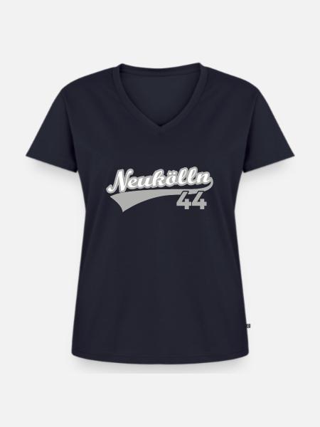 Neukölln 44 Berlin - Frauen Premium Bio T-Shirt mit V-Ausschnitt - Navy