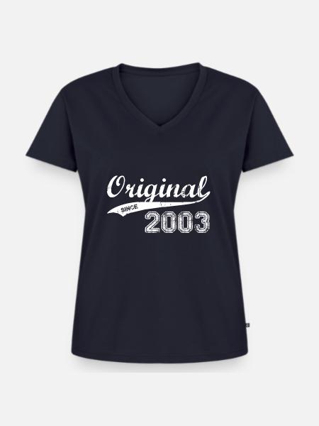 2003 - Frauen Premium Bio T-Shirt mit V-Ausschnitt - Navy