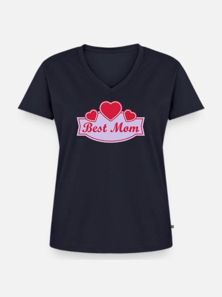 Best Mom - Frauen Premium Bio T-Shirt mit V-Ausschnitt - Navy