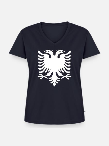albania - Frauen Premium Bio T-Shirt mit V-Ausschnitt - Navy