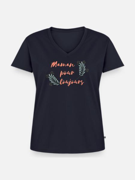 Liebende Mutter für immer - Frauen Premium Bio T-Shirt mit V-Ausschnitt - Navy
