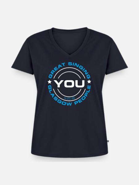 GLASGOW-MENSCHEN - Frauen Premium Bio T-Shirt mit V-Ausschnitt - Navy