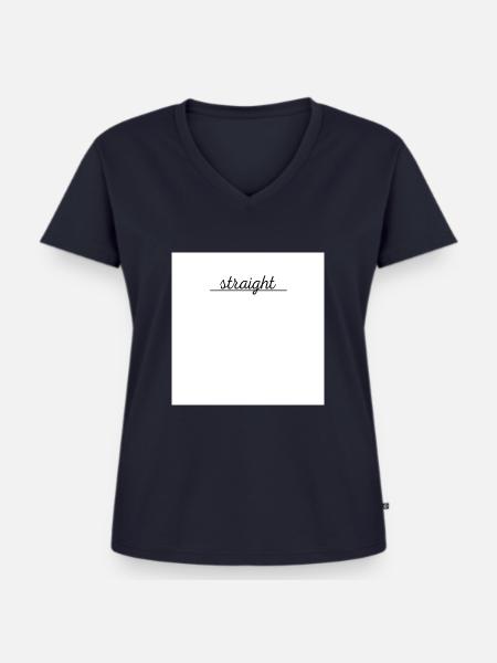 straight - Frauen Premium Bio T-Shirt mit V-Ausschnitt - Navy
