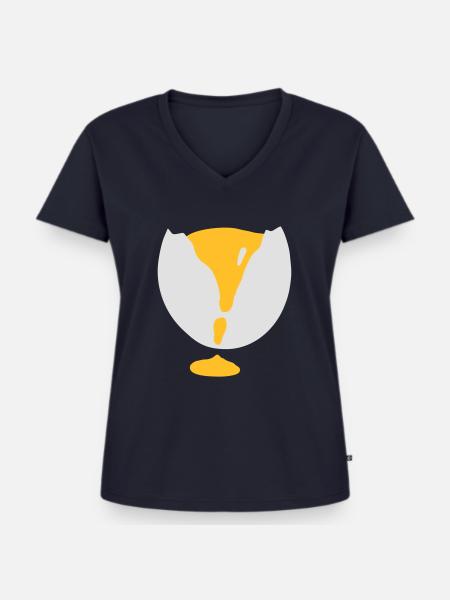 Rohes Ei - V2 - Frauen Premium Bio T-Shirt mit V-Ausschnitt - Navy