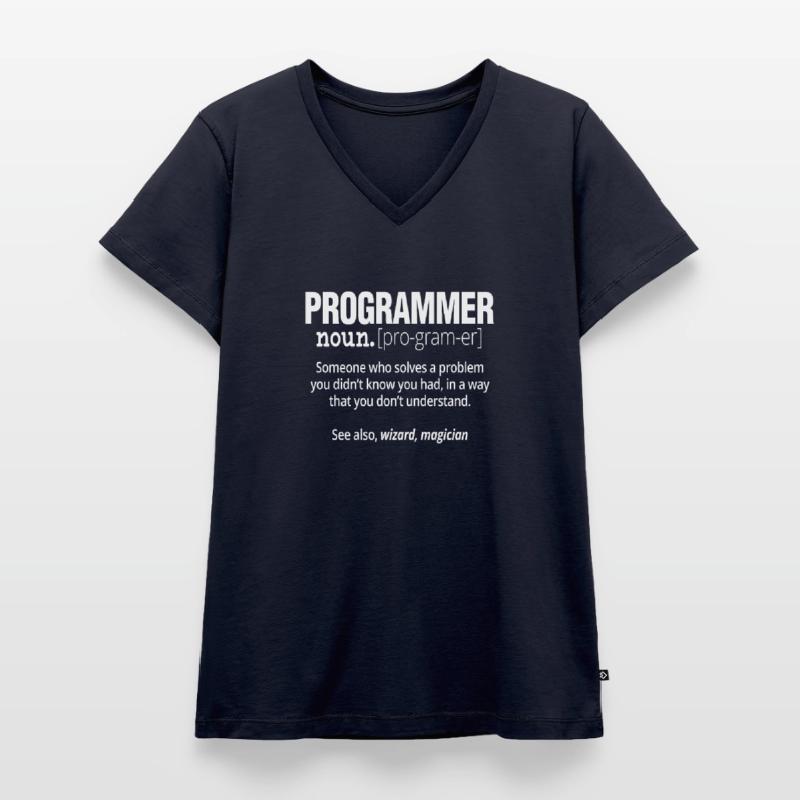 Programmer Noun Funny Software Engineer Coder Frauen Premium Bio T-Shirt mit V-Ausschnitt