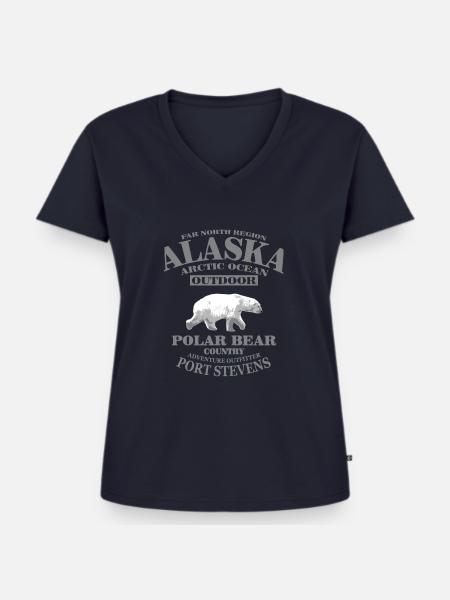 Alaska - Polar Bear - Frauen Premium Bio T-Shirt mit V-Ausschnitt - Navy