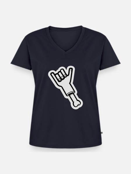 Bone - Frauen Premium Bio T-Shirt mit V-Ausschnitt - Navy