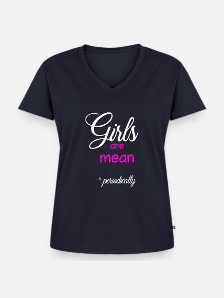 Mädchen sind gemein (periodisch) - Frauen Premium Bio T-Shirt mit V-Ausschnitt - Navy