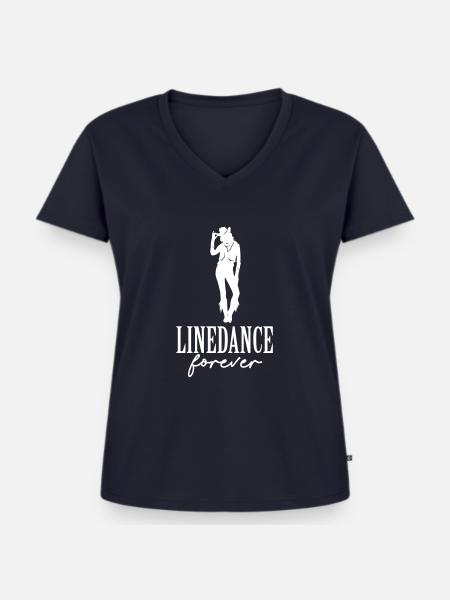 Linedance Girl - Frauen Premium Bio T-Shirt mit V-Ausschnitt - Navy
