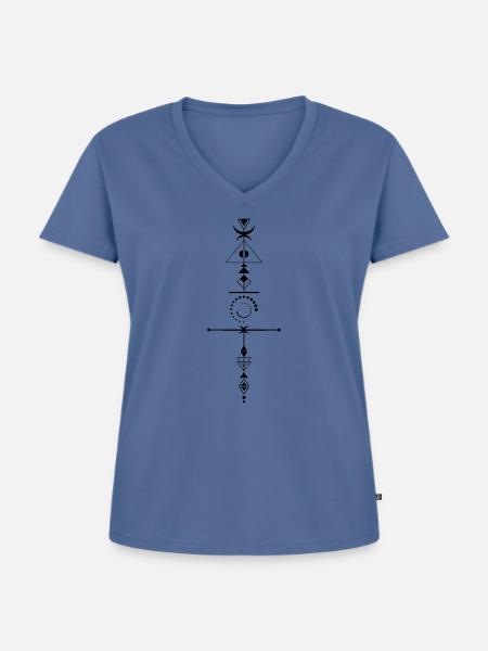 Rüstung 2 - Frauen Premium Bio T-Shirt mit V-Ausschnitt - Taubenblau