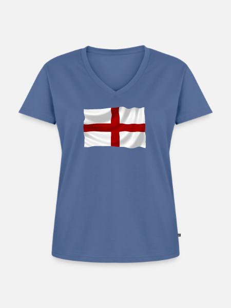 England Flagge - Frauen Premium Bio T-Shirt mit V-Ausschnitt - Taubenblau