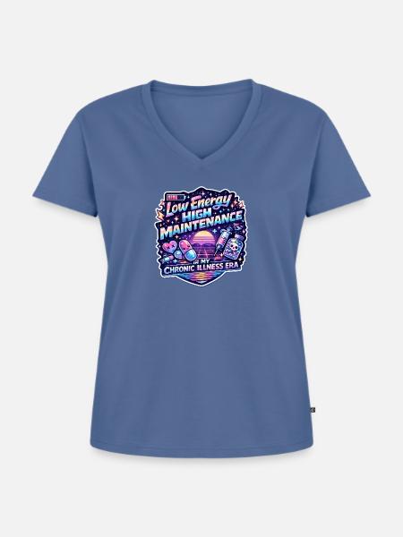 Energiearm, hoher Wartungsaufwand - Frauen Premium Bio T-Shirt mit V-Ausschnitt - Taubenblau