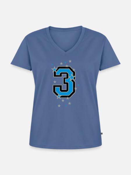 Nummer Eins 1 - Frauen Premium Bio T-Shirt mit V-Ausschnitt - Taubenblau