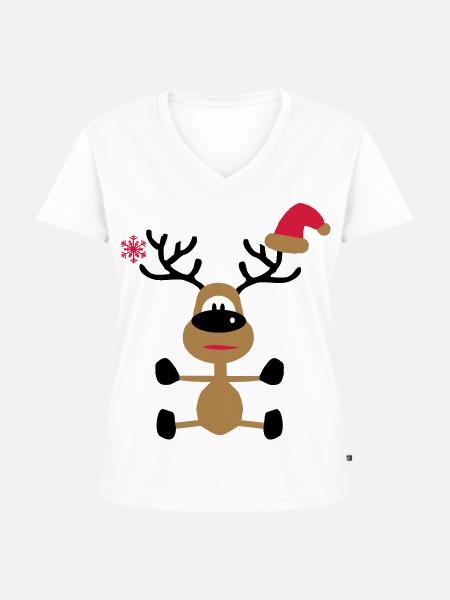weihnachten - Frauen Premium Bio T-Shirt mit V-Ausschnitt - Weiß