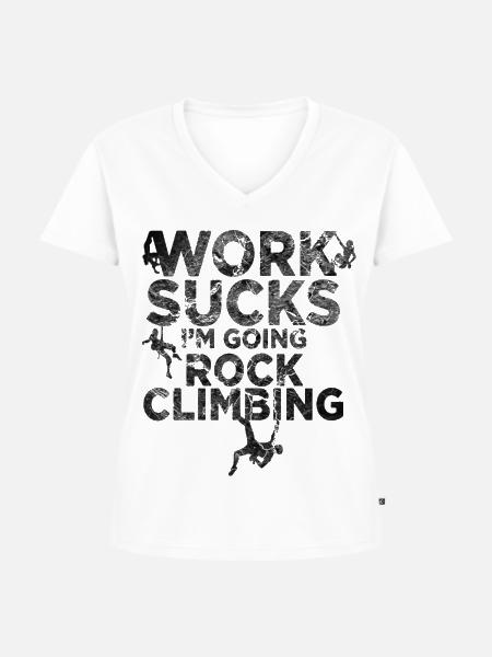 klettern boulder Kletterer klettergurt Geschenk - Frauen Premium Bio T-Shirt mit V-Ausschnitt - Weiß