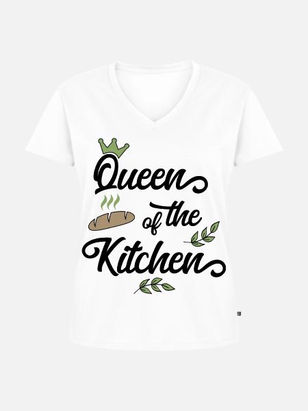 Kochen - Frauen Premium Bio T-Shirt mit V-Ausschnitt - Weiß