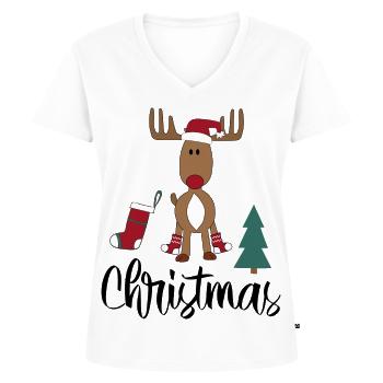 jul - Premium økologisk T-shirt til kvinder - hvid - Foran - AI Model Female 172 dark (172cm)