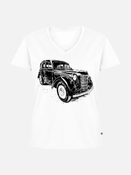Moskwitsch 401 - Frauen Premium Bio T-Shirt mit V-Ausschnitt - Weiß