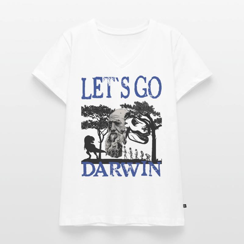 Charles Darwin Evolution textile gift idea Women's Premium Organic V-neck T-shirt
