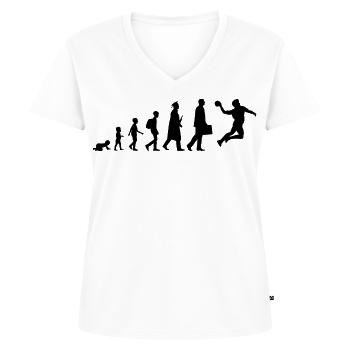Die Entwicklung eines Handballers - Frauen Premium Bio T-Shirt mit V-Ausschnitt - Weiß - Vorne - AI Model Female 172 dark (172cm)