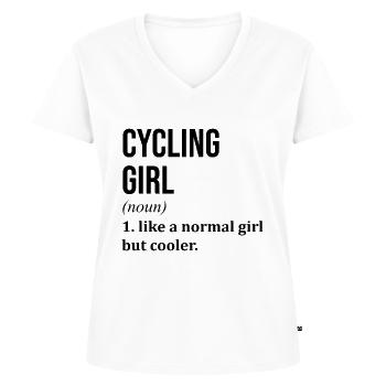 Radfahren - Frauen Premium Bio T-Shirt mit V-Ausschnitt - Weiß - Vorne - AI Model Female 172 dark (172cm)