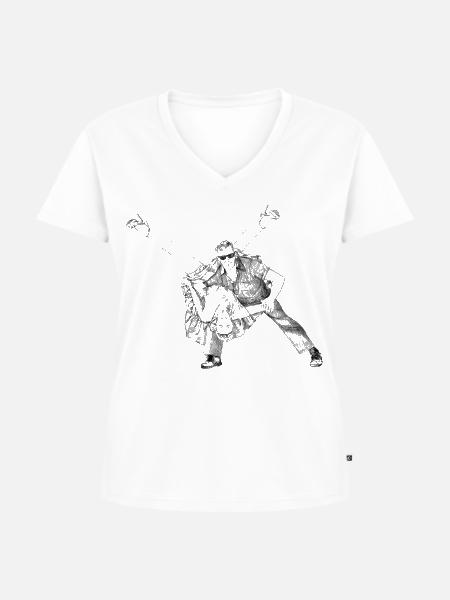 rock-n-roll - Frauen Premium Bio T-Shirt mit V-Ausschnitt - Weiß