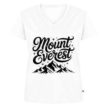 Mount Everest - Souvenir Design - Women's Premium Organic V-neck T-shirt - white - Front - AI Model Female 172 dark (172cm)