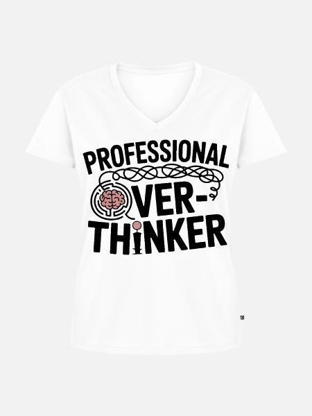 Professioneller Kopfdenker - Frauen Premium Bio T-Shirt mit V-Ausschnitt - Weiß