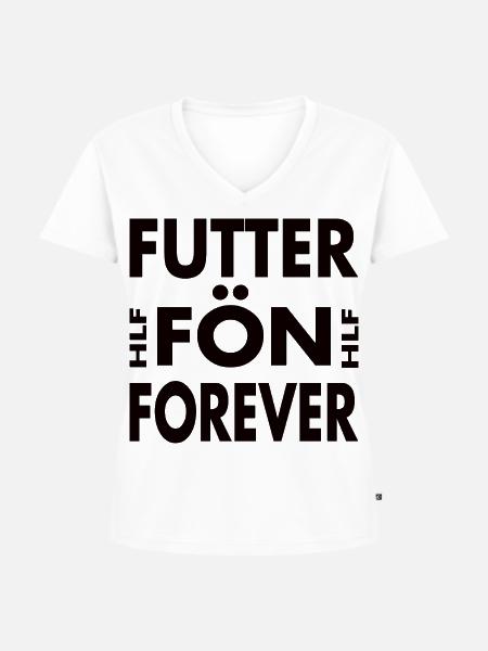 Futterfön - Heißluftfritteuse Für immer - Frauen Premium Bio T-Shirt mit V-Ausschnitt - Weiß