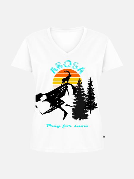 Sunset - Frauen Premium Bio T-Shirt mit V-Ausschnitt - Weiß