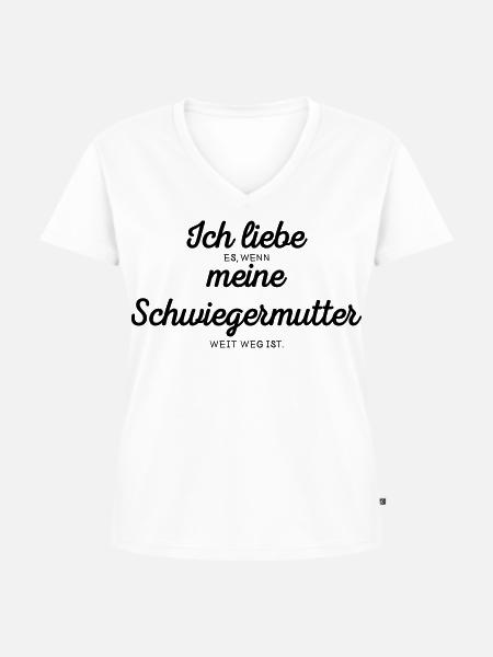 Ich liebe meine Schwiegermutter - Frauen Premium Bio T-Shirt mit V-Ausschnitt - Weiß