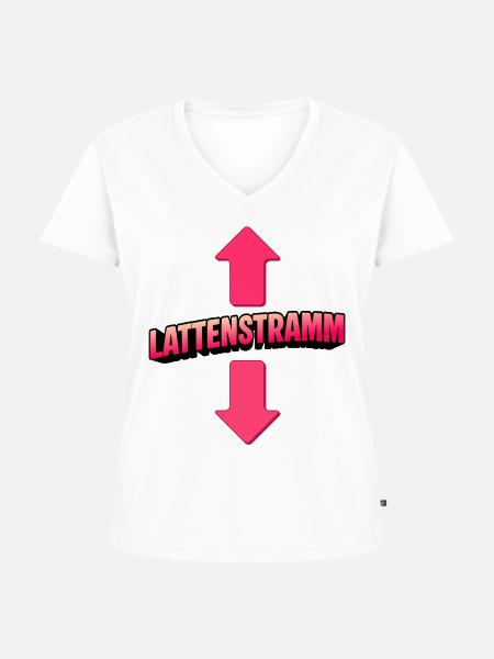 LATTENSTRAMM - Frauen Premium Bio T-Shirt mit V-Ausschnitt - Weiß