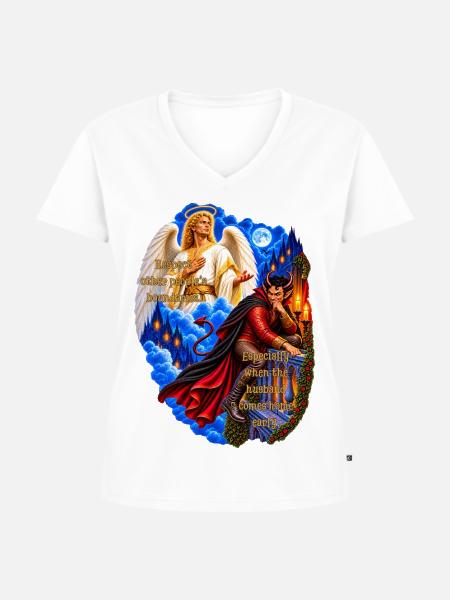 Respect Boundaries - Frauen Premium Bio T-Shirt mit V-Ausschnitt - Weiß
